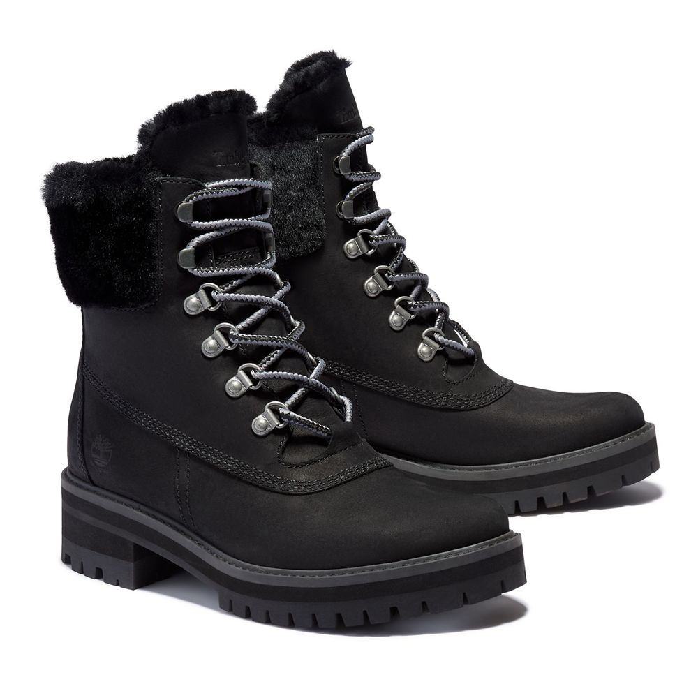 Bocanci 6-Inch Timberland Dama Negrii - Courmayeur Valley Waterproof - Romania - IQLFPZ823